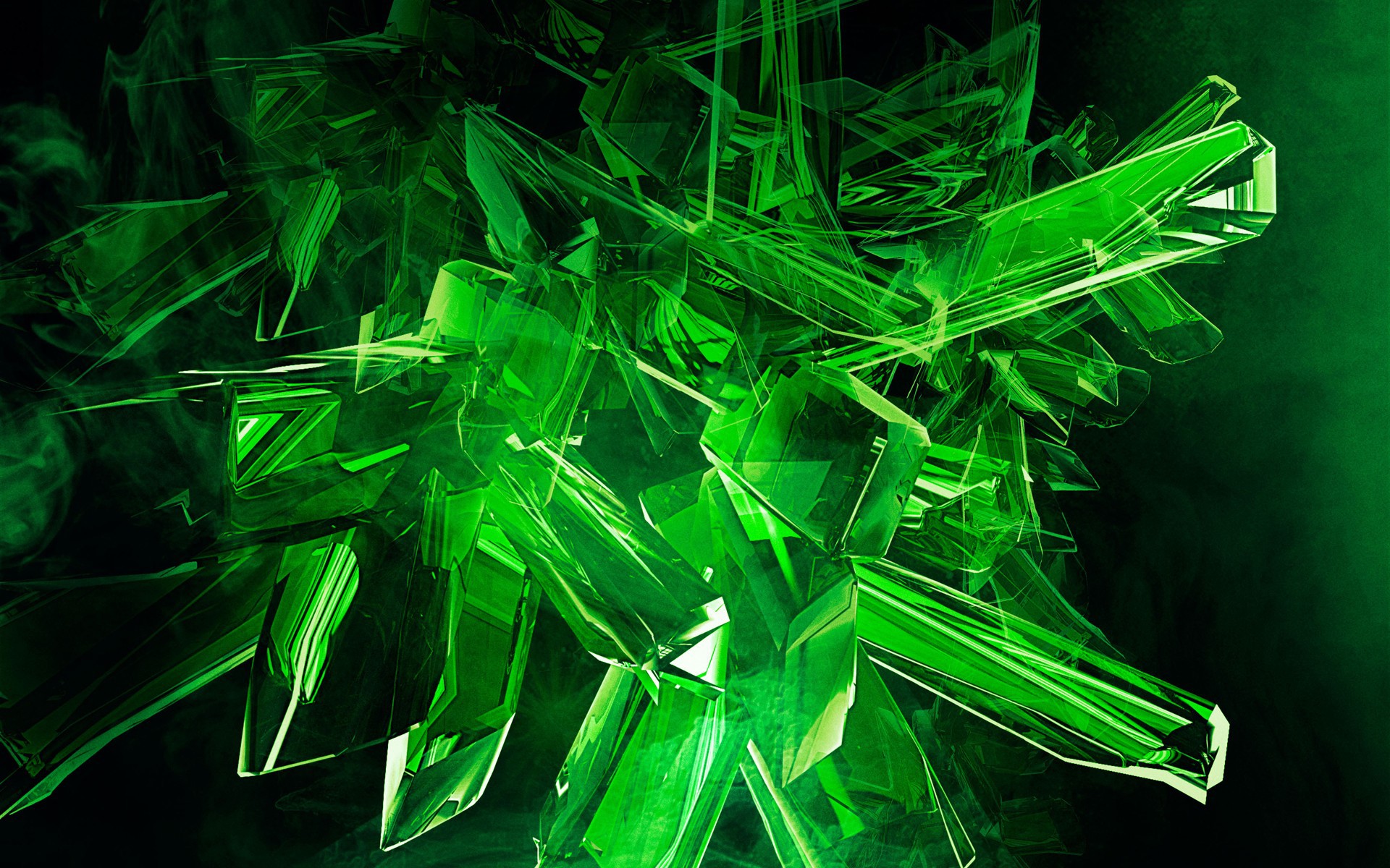 Green crystals, 3D graphics wallpapers and images