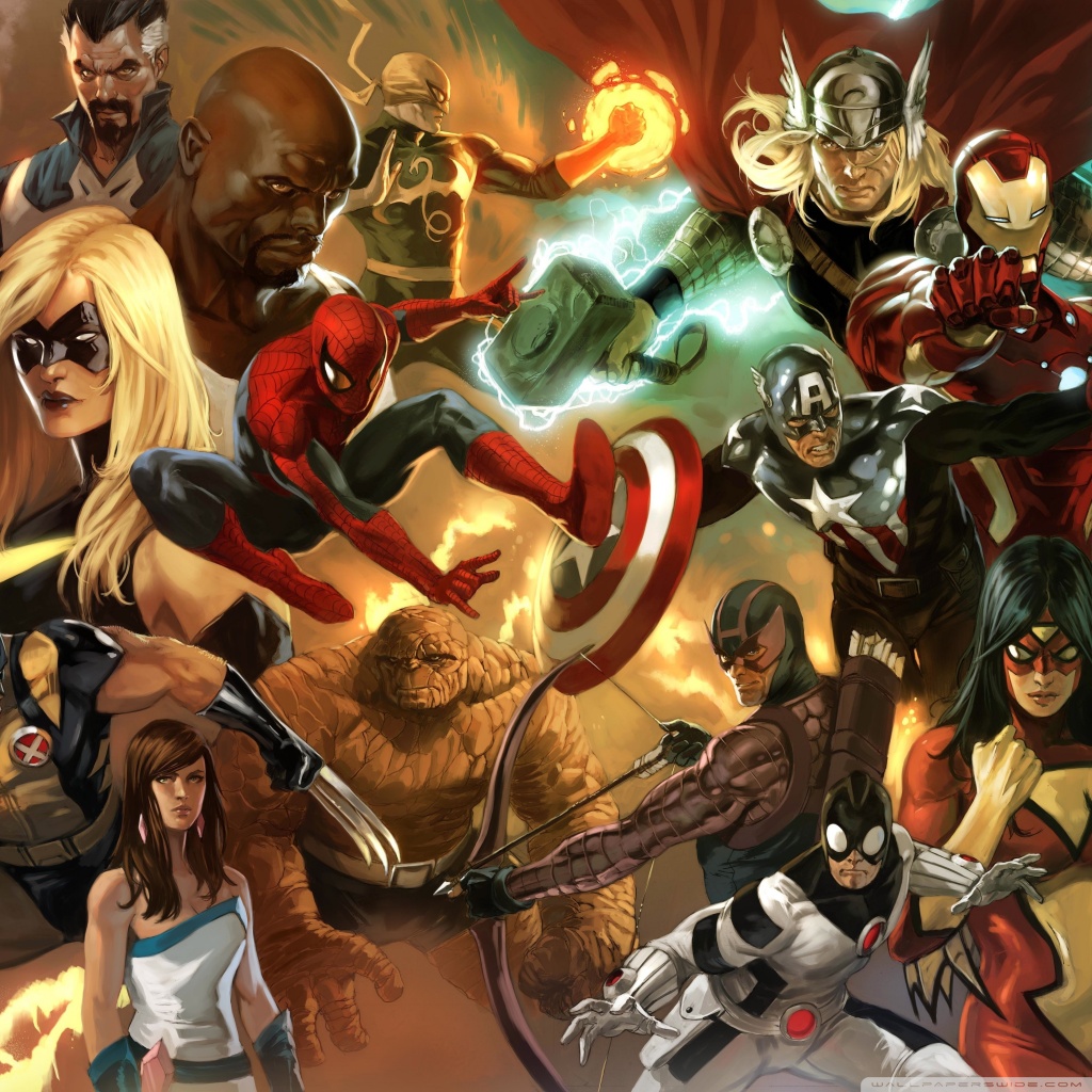 Marvel Comics Characters HD desktop wallpaper : Dual Monitor
