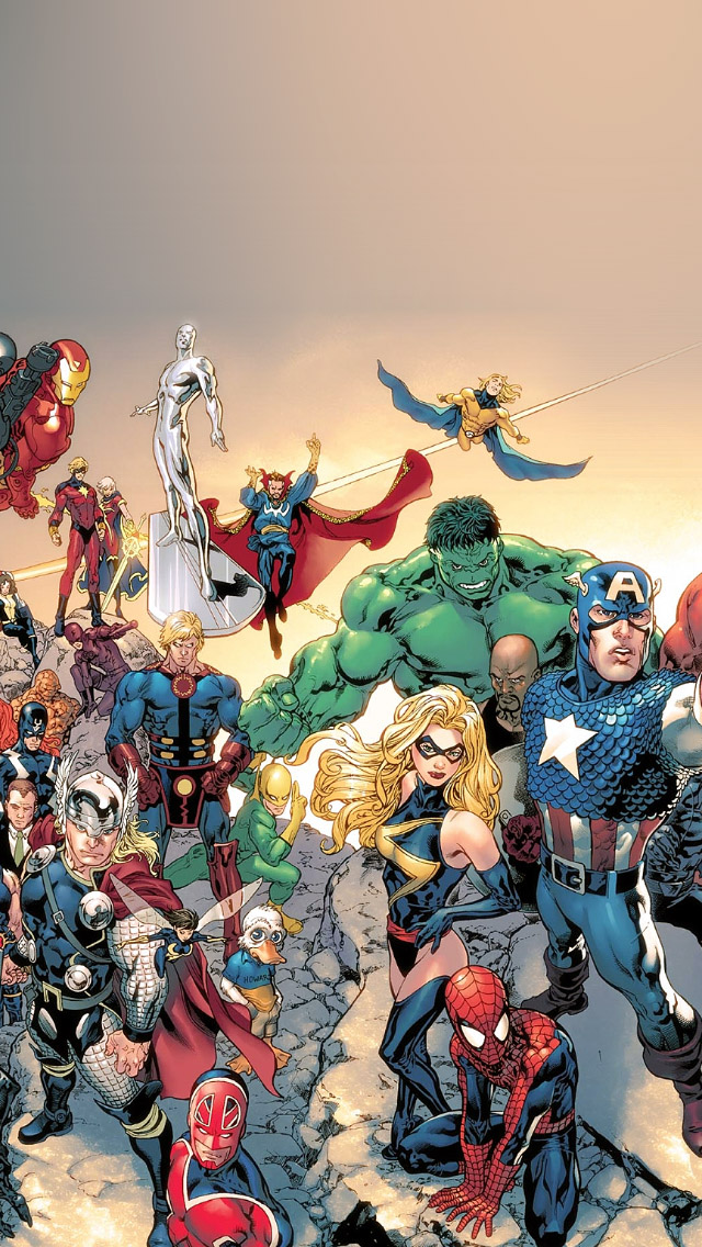 Marvel Comic Book Characters iOS7 iPhone 5 Wallpaper / iPod