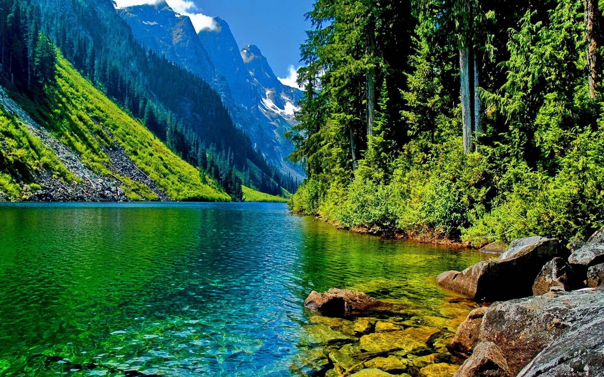 17 Beautiful landscape mountain river HD Desktop Wallpaper | HD ...