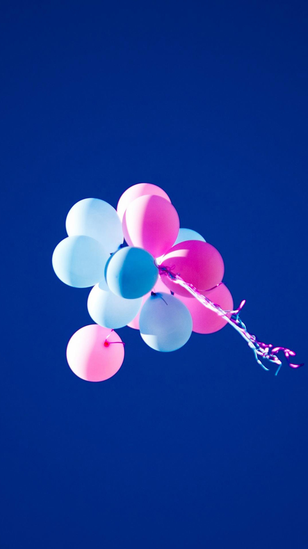 HD Balloons Blue Sky Pink Android Wallpaper free download