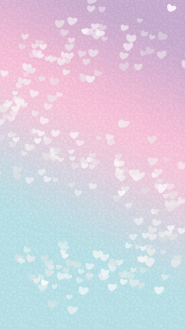 Pastel pink blue hearts phone iphone wallpaper background lock ...