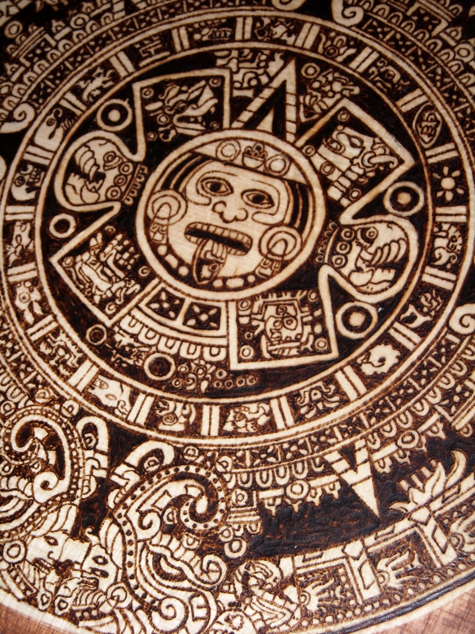 Burned in wood Mayan calendar 2 by kaneda8585 on DeviantArt