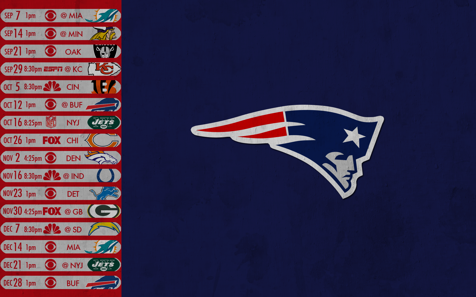 Anyone interested in some 2014 schedule wallpapers Patriots