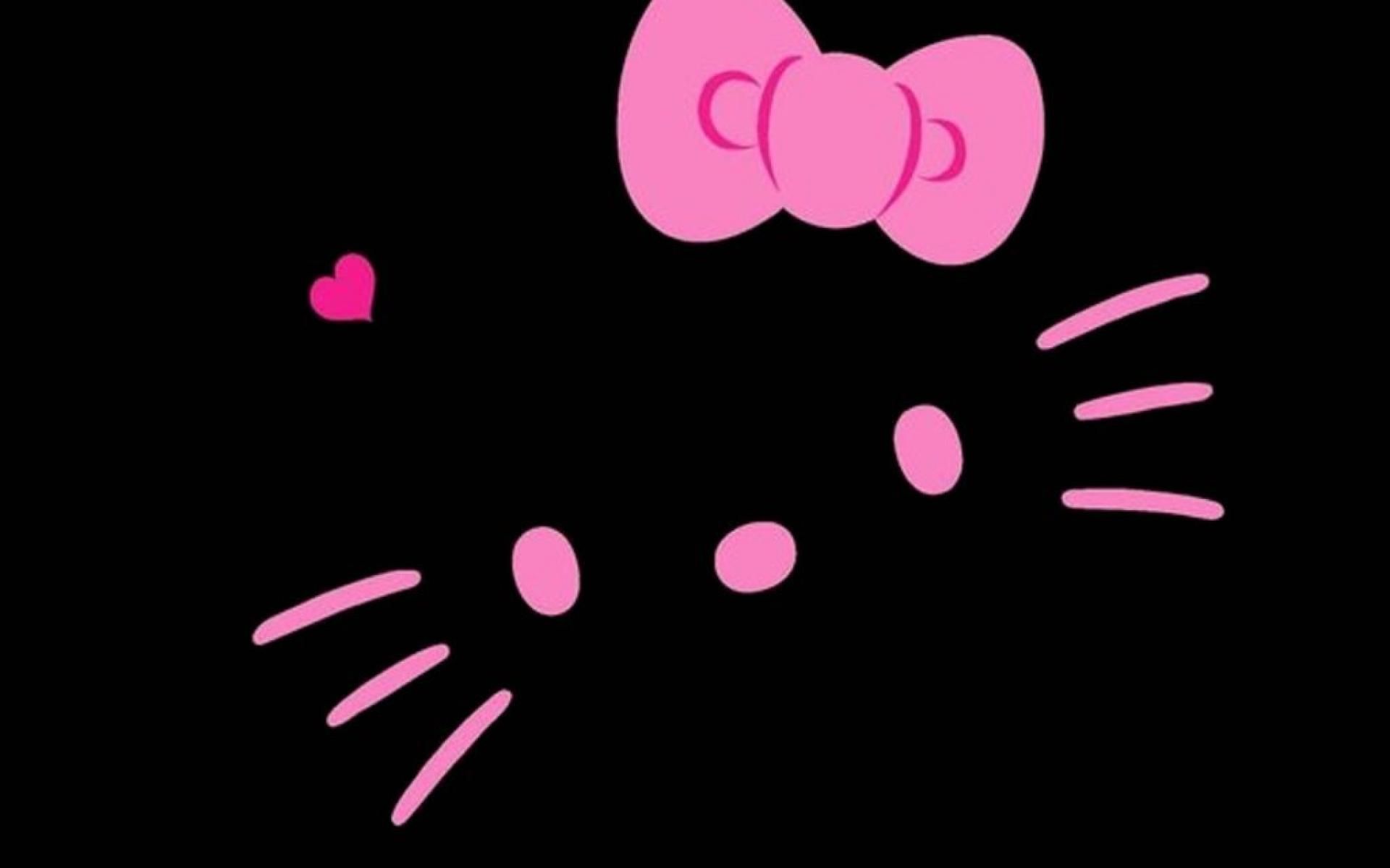 Pink Hello Kitty Black heart Image Wallpaper