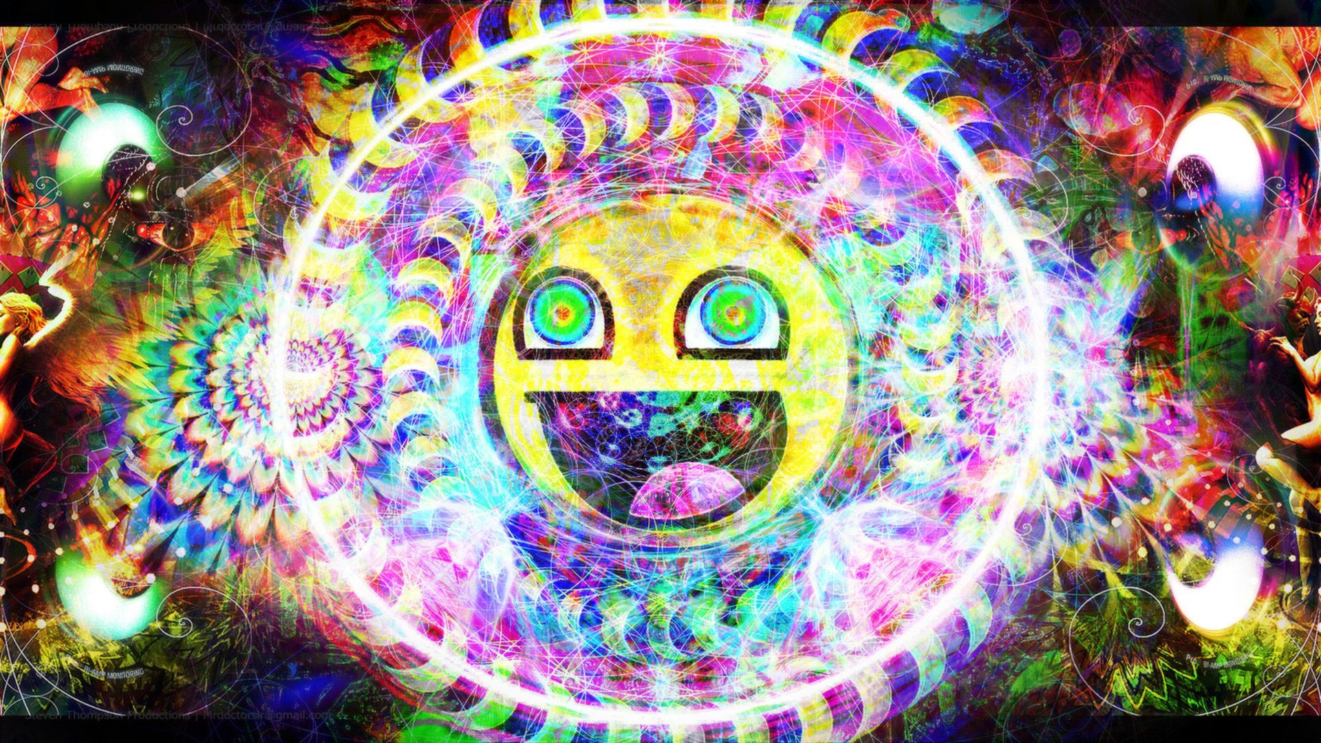 Trippy Psychedelic Awesome Smiley HD Wallpaper | 1920x1080 | ID:49066