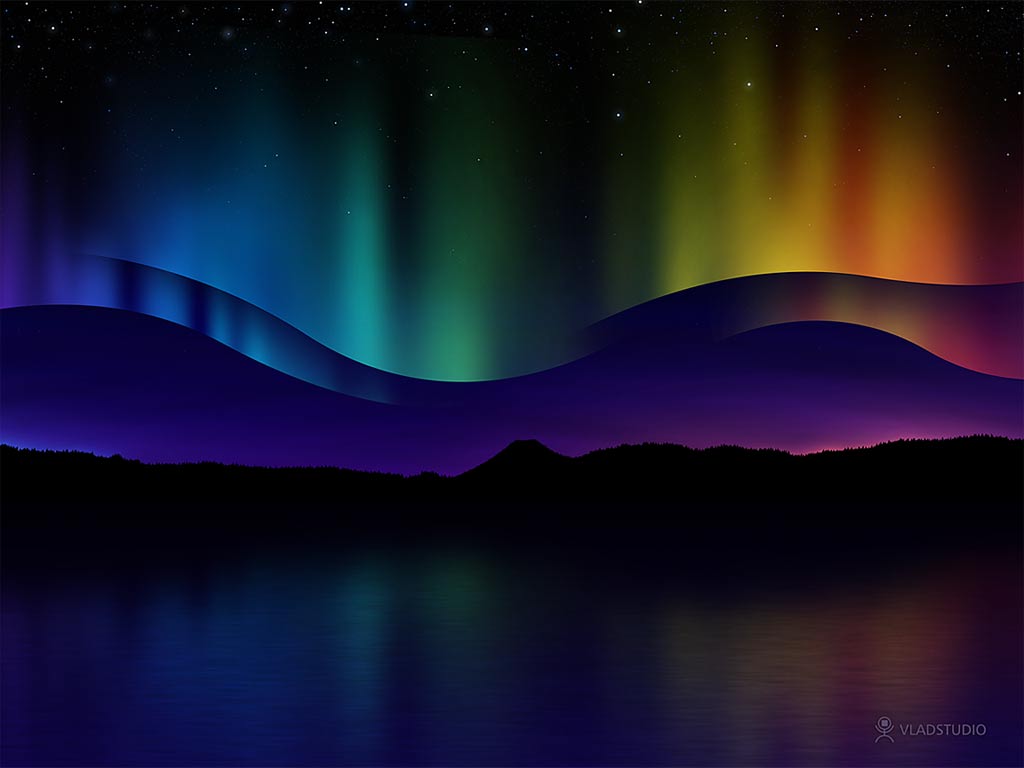 Design a colorful Northern Lights landscape Photoshop Tutorials