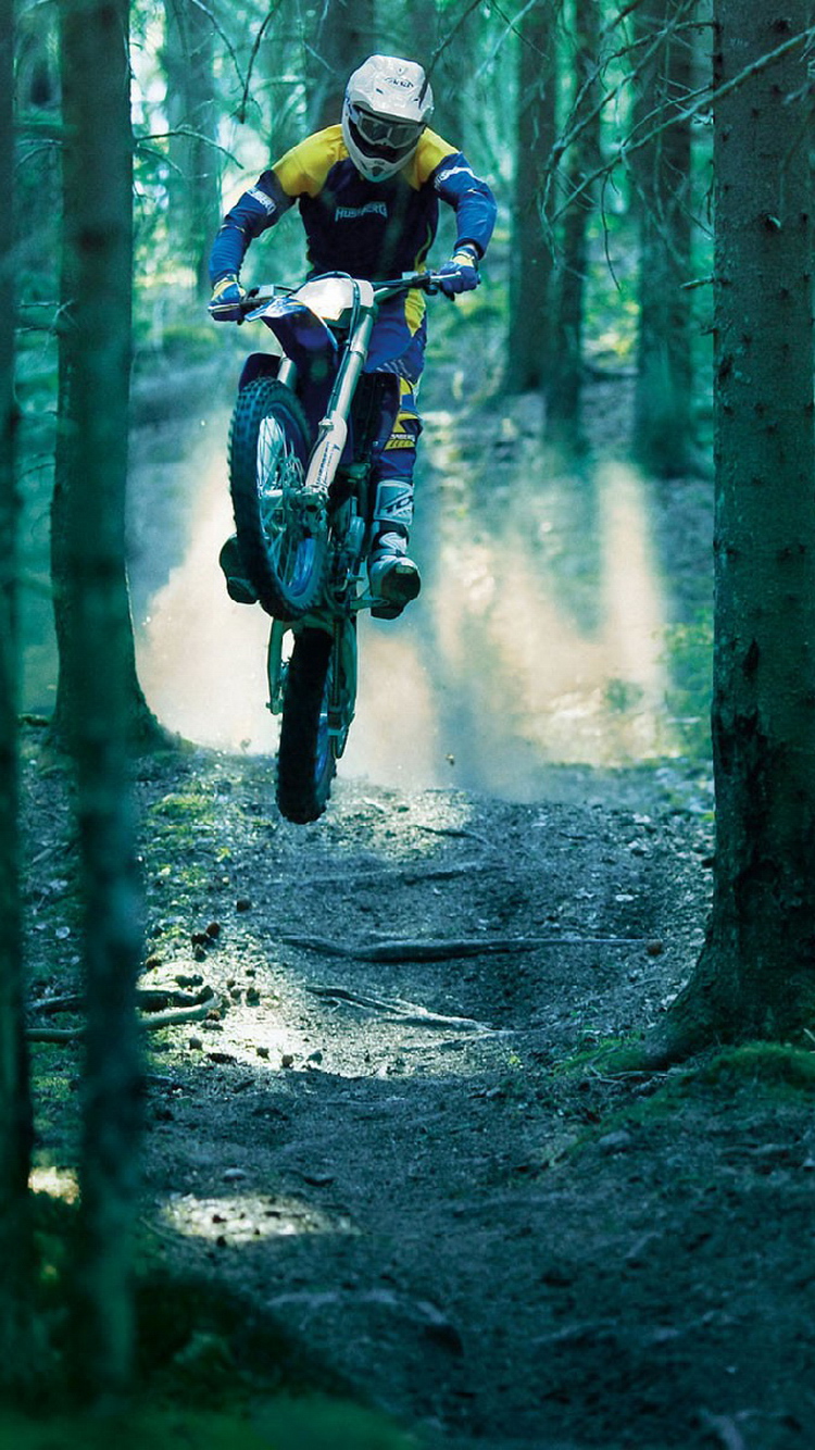Motocross Jump Forest iPhone 6 Wallpaper / iPod Wallpaper HD ...