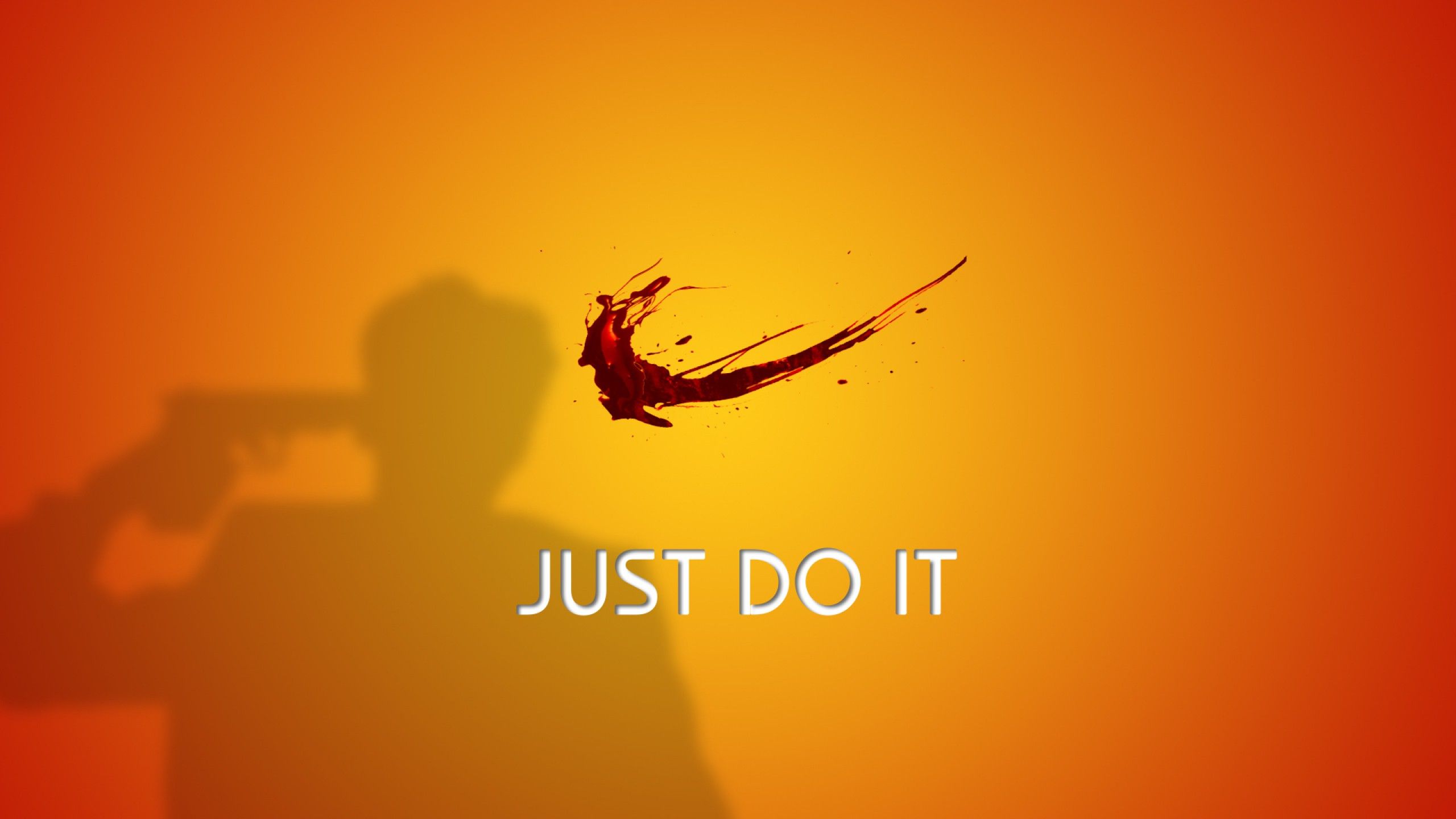 Wallpapers Suicide Just Do It Blood Nike Yellow 2560x1440 ...