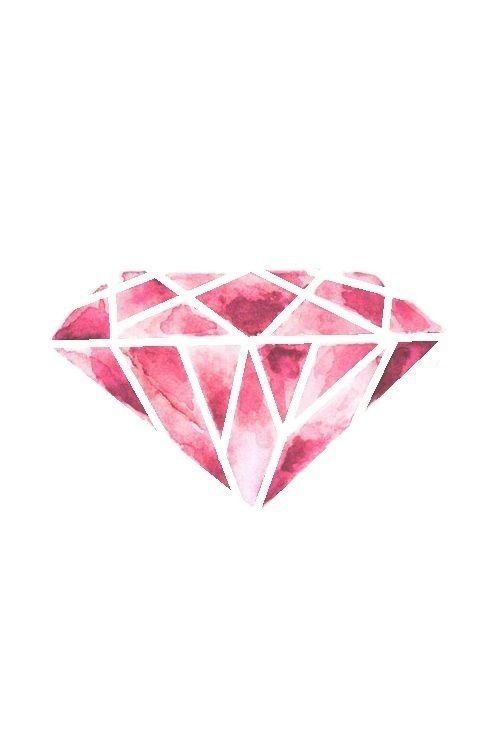 Pink watercolour diamond gem jewel iphone wallpaper background ...