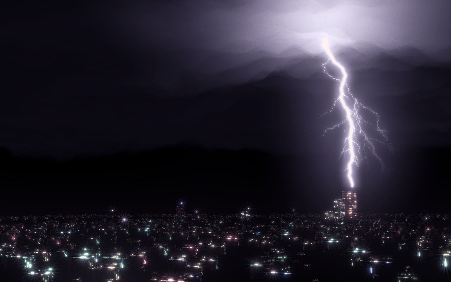 Free Download Lightning Over the City Wallpaper, HQ Backgrounds ...