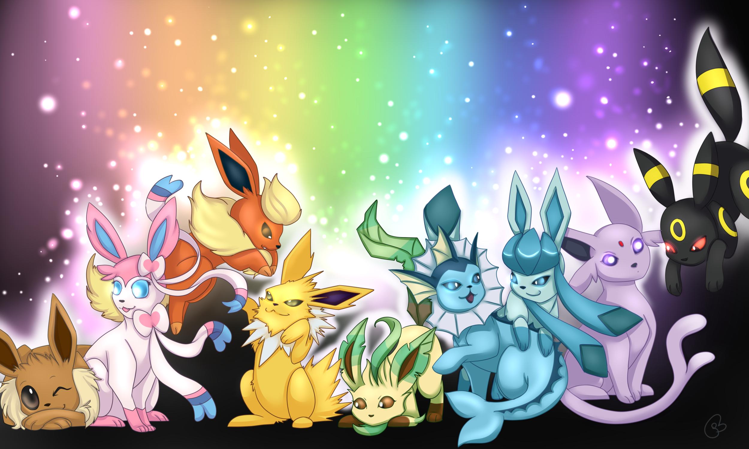 Eeveelution Shiny - Almost Minimalist Wallpaper by LeoRenahy on