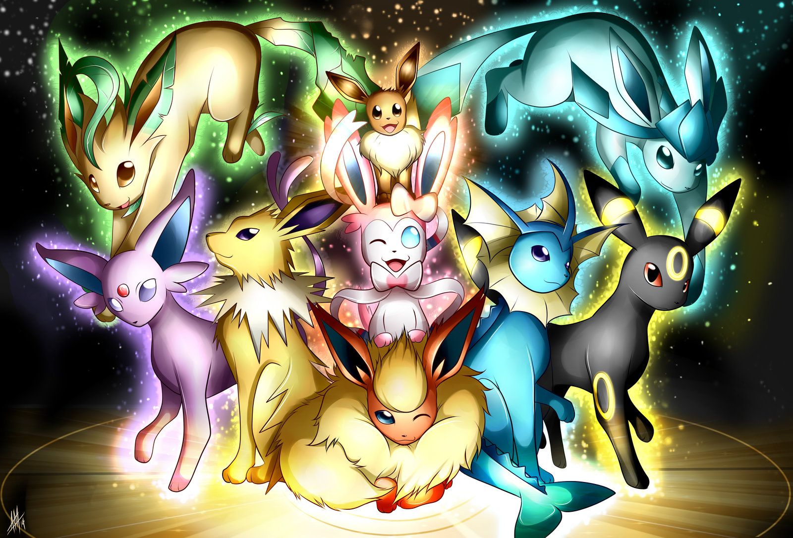 Gallery for - all eeveelutions together