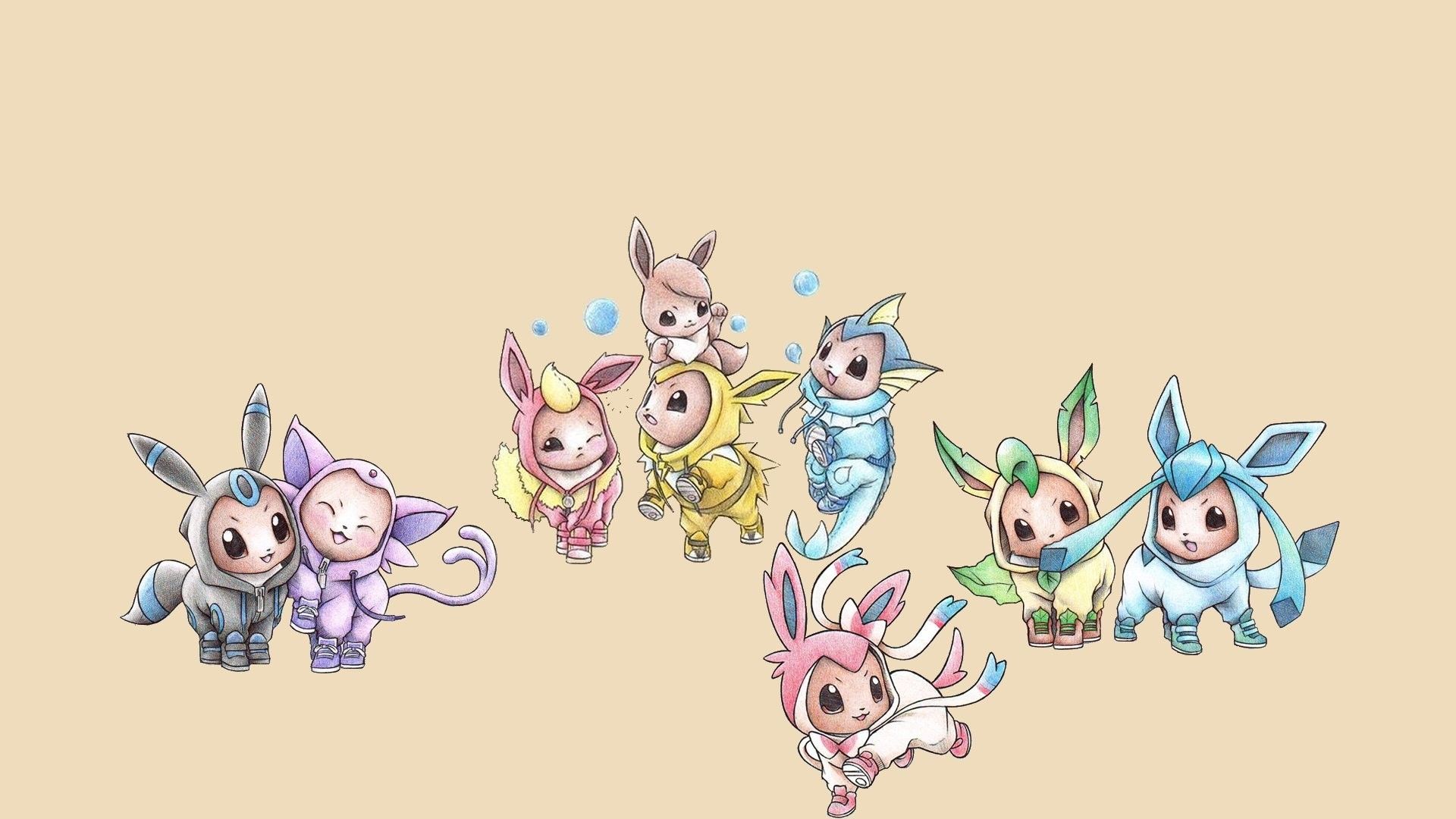 Pokemon: Eeveelutions - Minimalist Wallpaper by Meleusou on DeviantArt