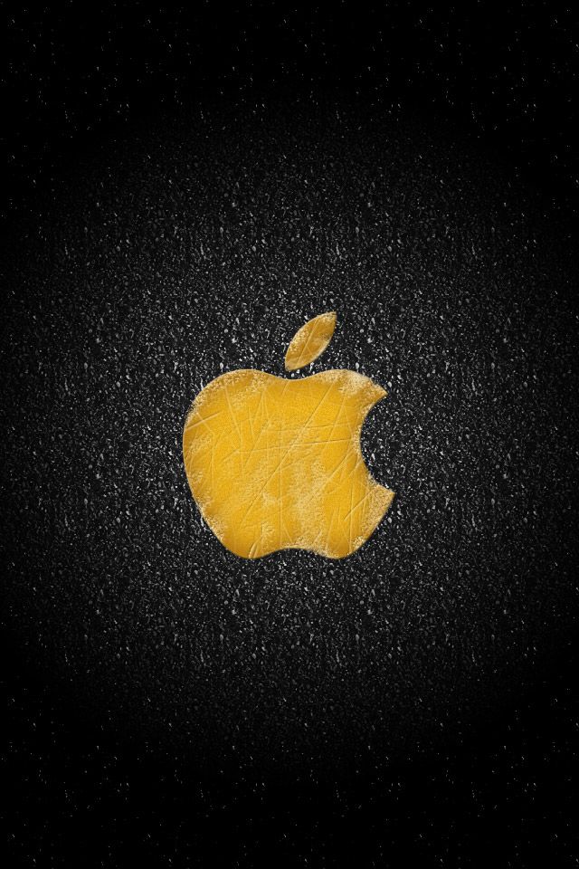 Apple оригинал. Золотой Apple на черном фоне. Золотой логотип Apple. Желтая заставка на айфон. Айфон желтое яблоко.