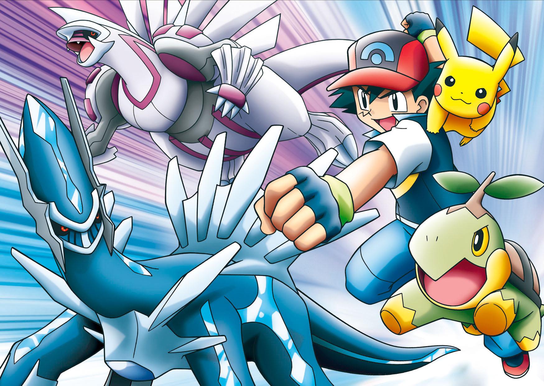 ASH AND CO WITH DIALGA AND PALKIA WALLPAPER - - HD