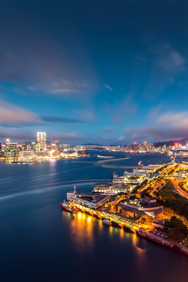 Hong Kong beautiful night iPhone Wallpaper 640x960 iPhone 4 4S