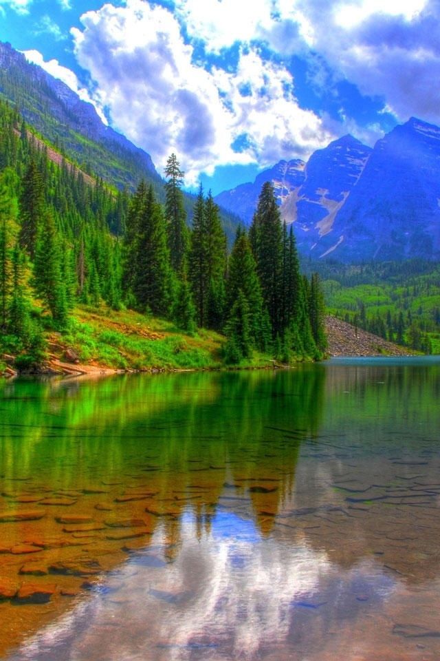 Beautiful Dream Mountian And Lake Iphone 4 Wallpapers Free 640x960 ...