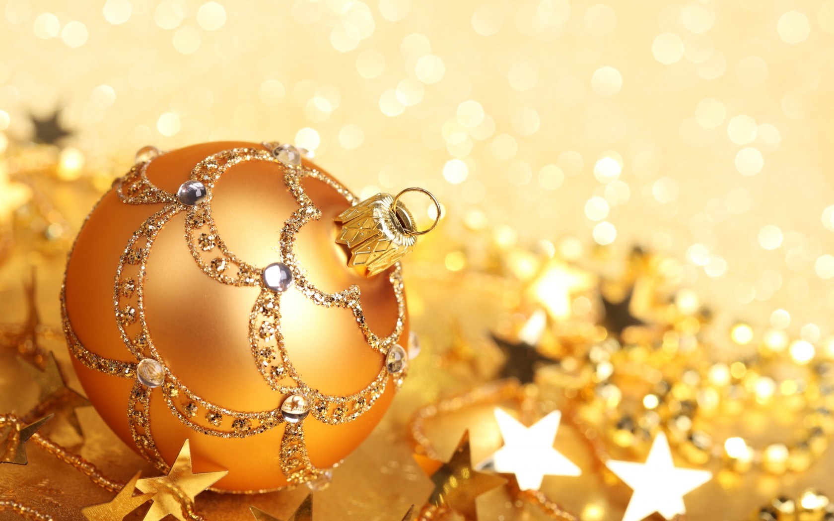 HD Wallpaper ball gold christmas stars glitter new year christmas ...