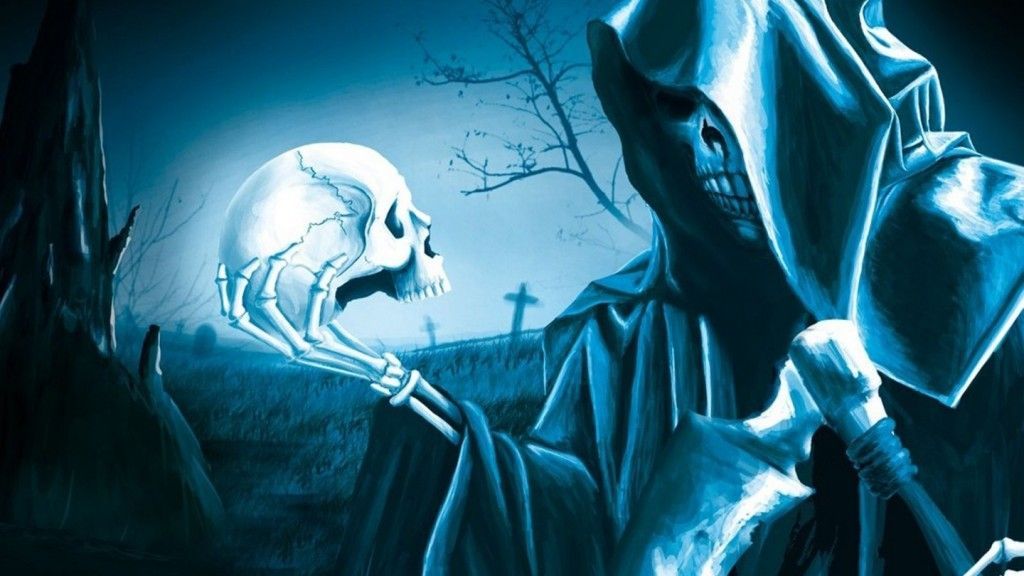 Free grim reaper and the skull wallpaper background HD Wallaper