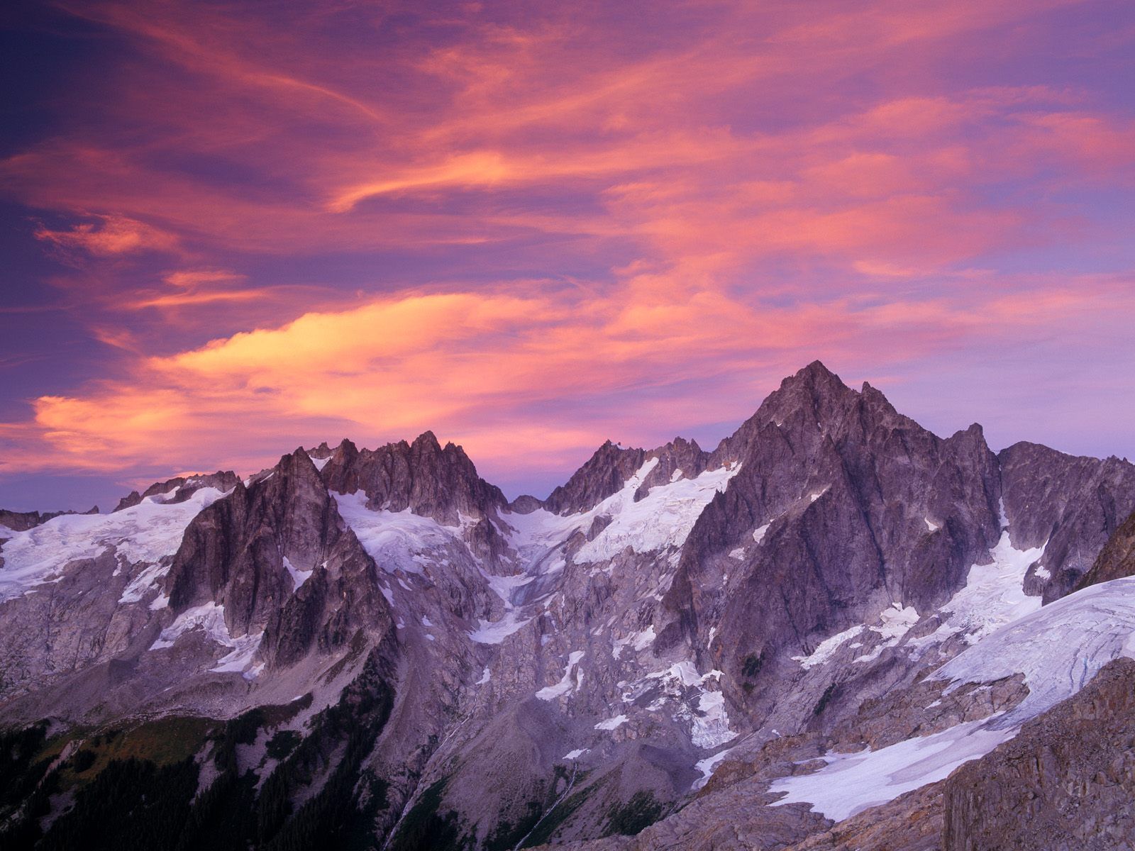 Clouds Over Eldorado Peak at Sunset, North Casca | Nature Desktop ...