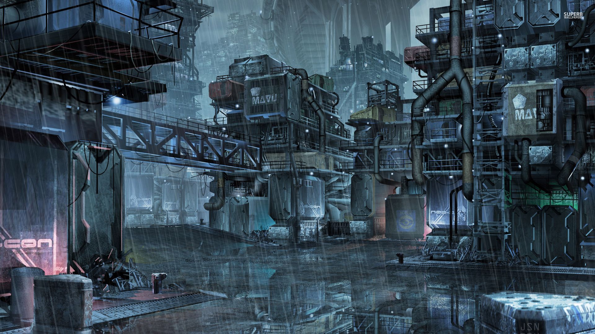 Cyberpunk slums of the future wallpaper - Fantasy wallpapers - #30114