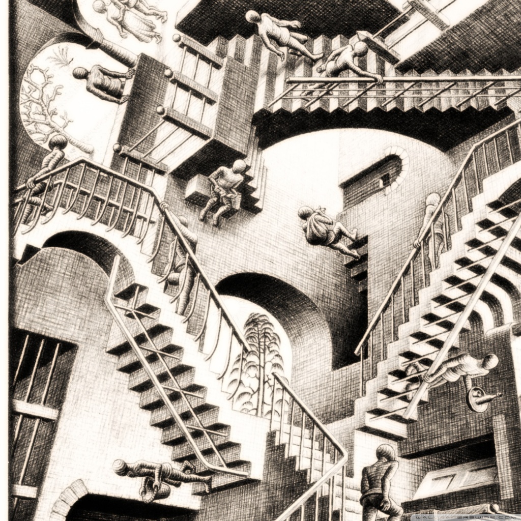 Relativity by M. C. Escher HD desktop wallpaper : High Definition ...