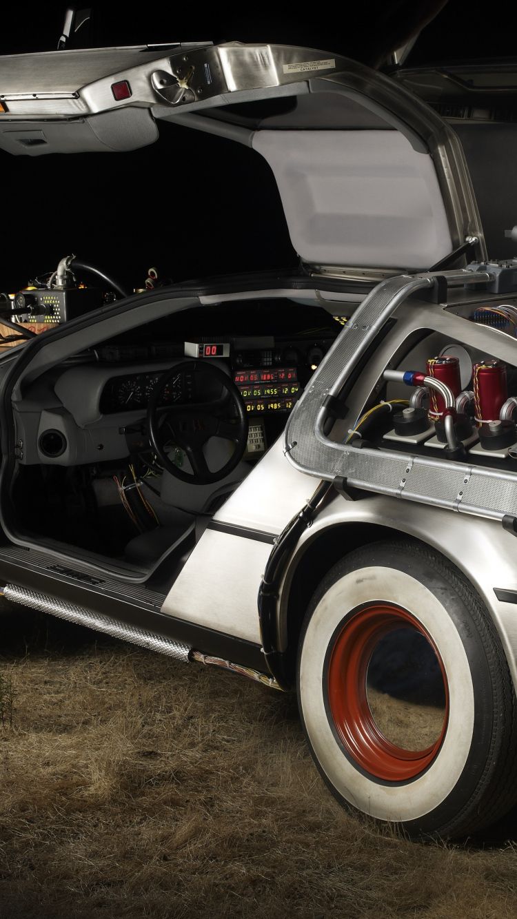 Download Wallpaper 750x1334 Back to the future, Car, Time machine