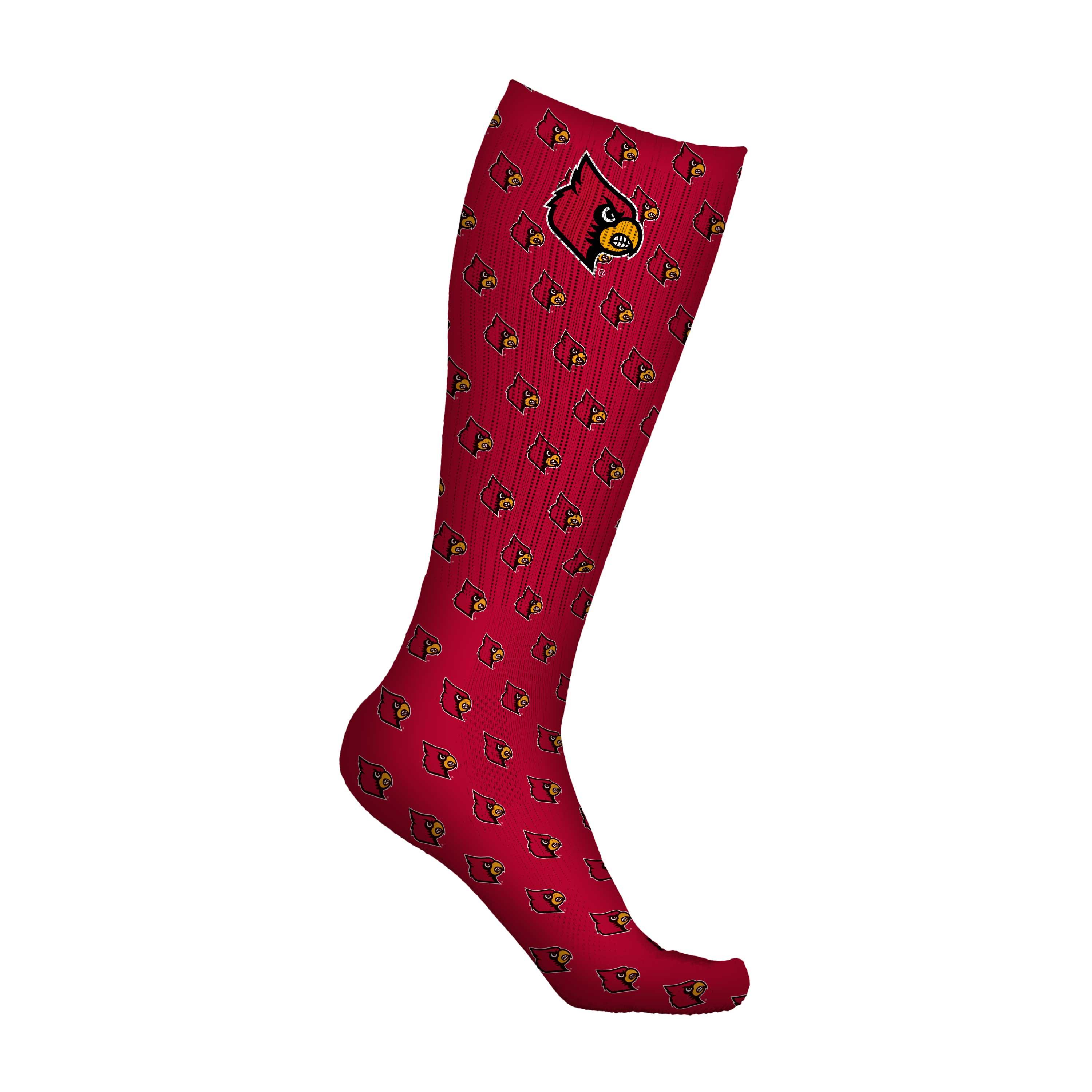 Louisville Cardinals Socks Wallpaper Red Design pair one size