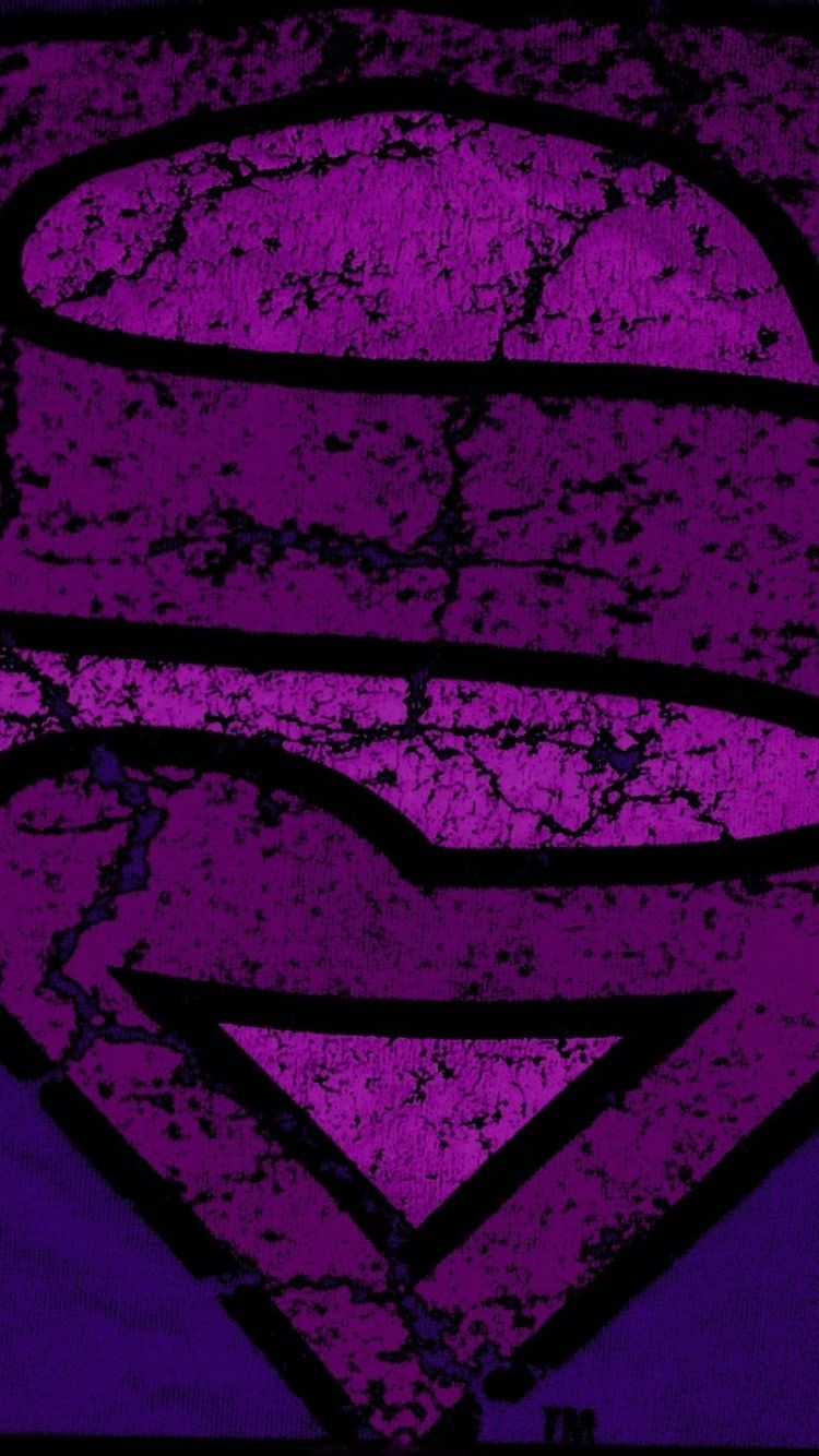 Download Wallpaper 750x1334 Purple, Superman, Sign, Dark iPhone 6 ...