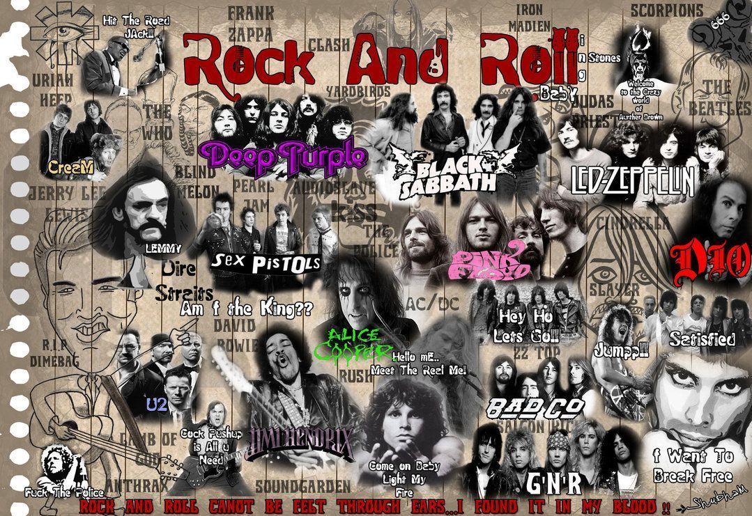 Rock N Roll Collage Wallpaper Rock N Roll Collage Wallpaper