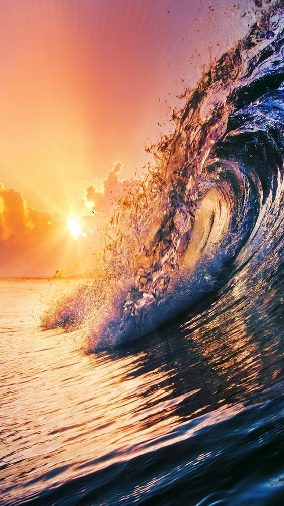 Golden Surfing Wave Sunset iPhone 6 Wallpaper iPhone stuff