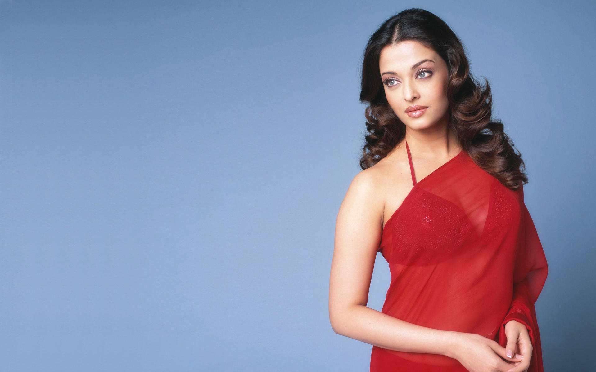 Aishwarya rai Transparent Red Saree Wallpapers HD Backgrounds