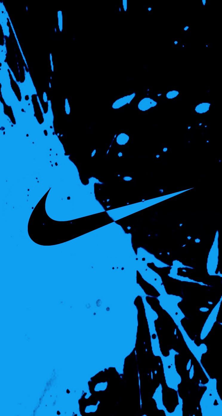 iPhone 6s Nike Black Blue Logo Wallpaper HD • iPhones Wallpapers