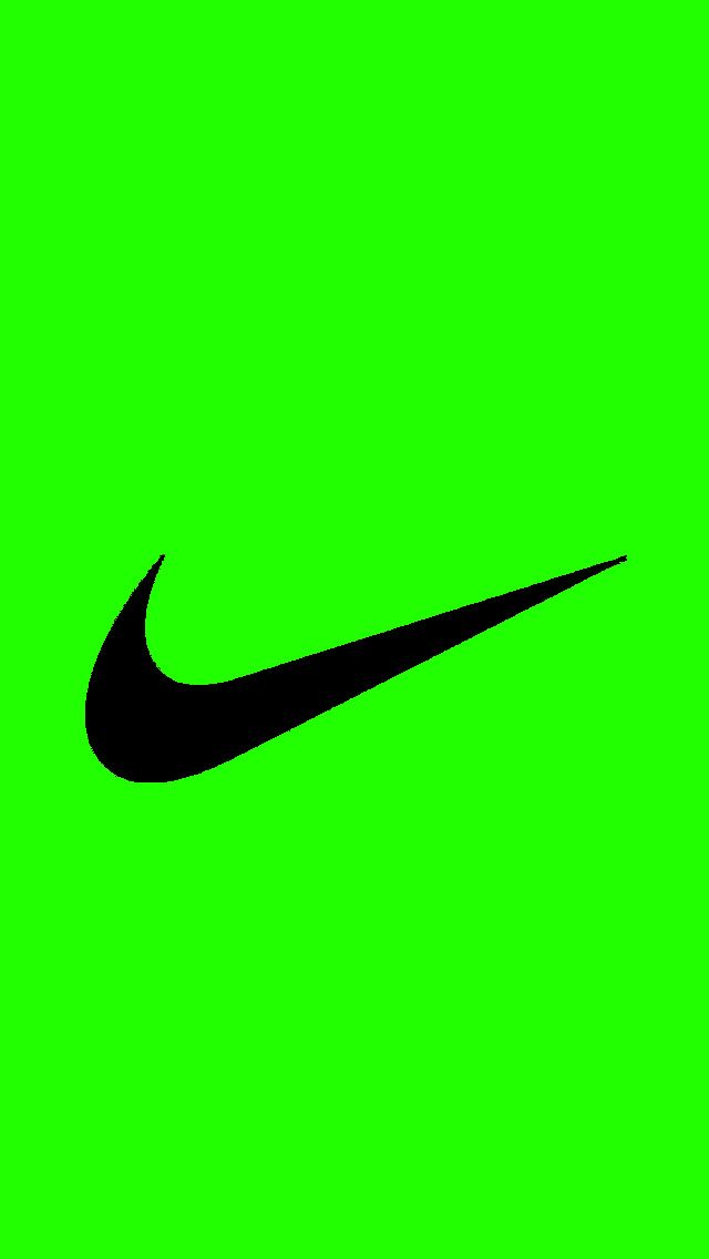 Bright Green Nike Logo iPhone 5 Wallpaper (640x1136)