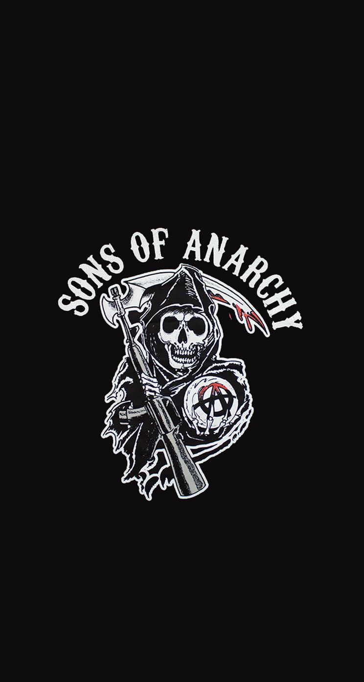 Sons of Anarchy Logo iPhone 5 Parallax Wallpaper (744x1392)