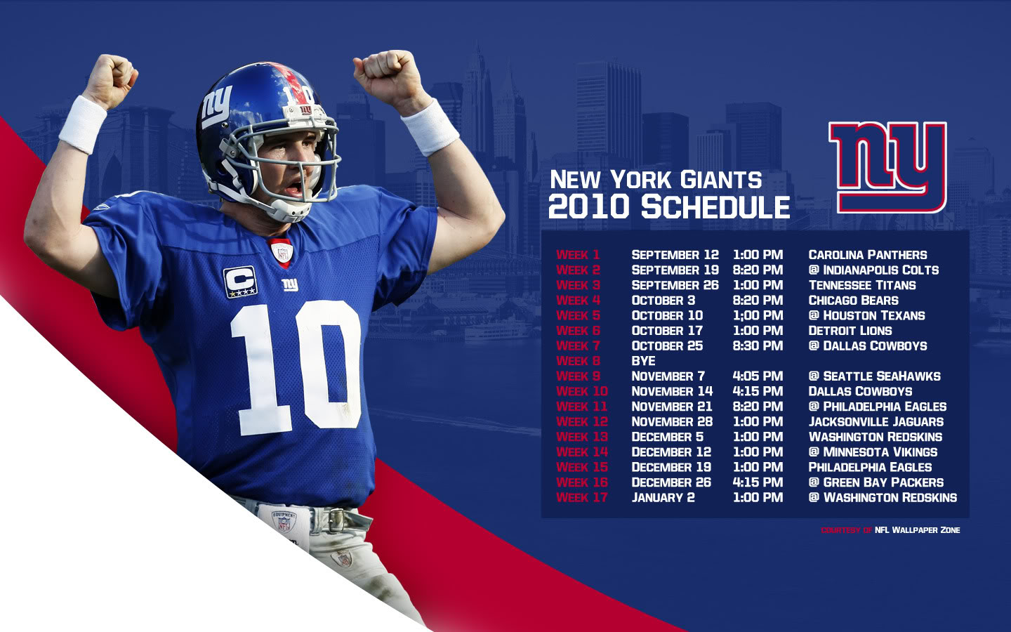 NFL Wallpaper Zone: NY / New York Giants 2010 Schedule Wallpaper ...