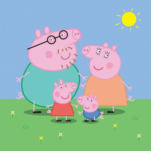 Peppa pig family Vector Free Download