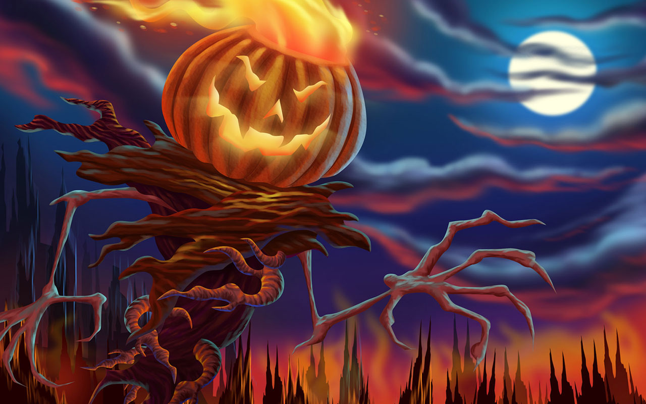 Halloween pumpkin lights theme Wallpaper － Holiday Wallpapers ...