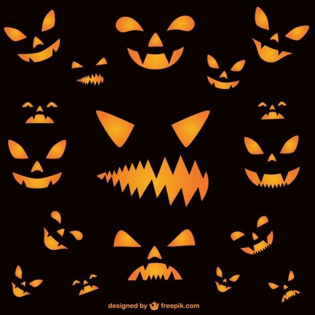 Wallpaper of halloween horror faces Vector | Free Download