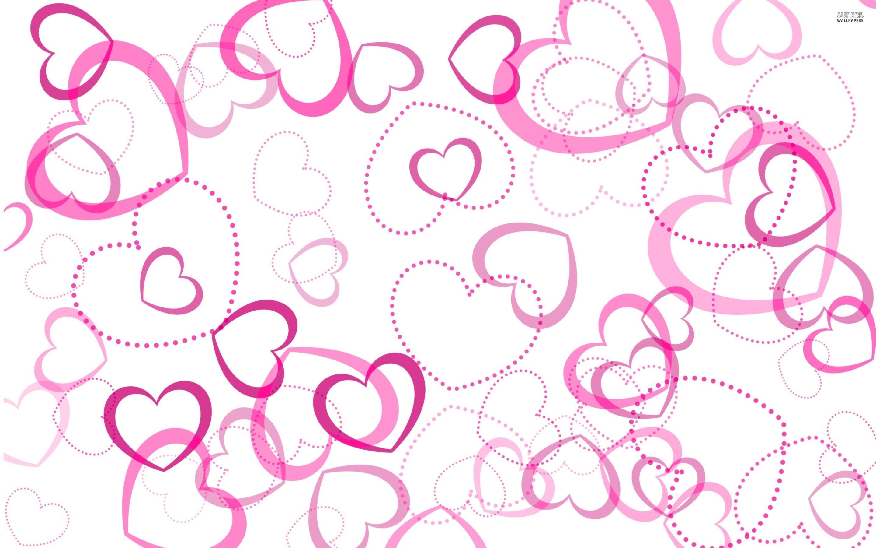 Pink hearts wallpaper - Holiday wallpapers - #26815