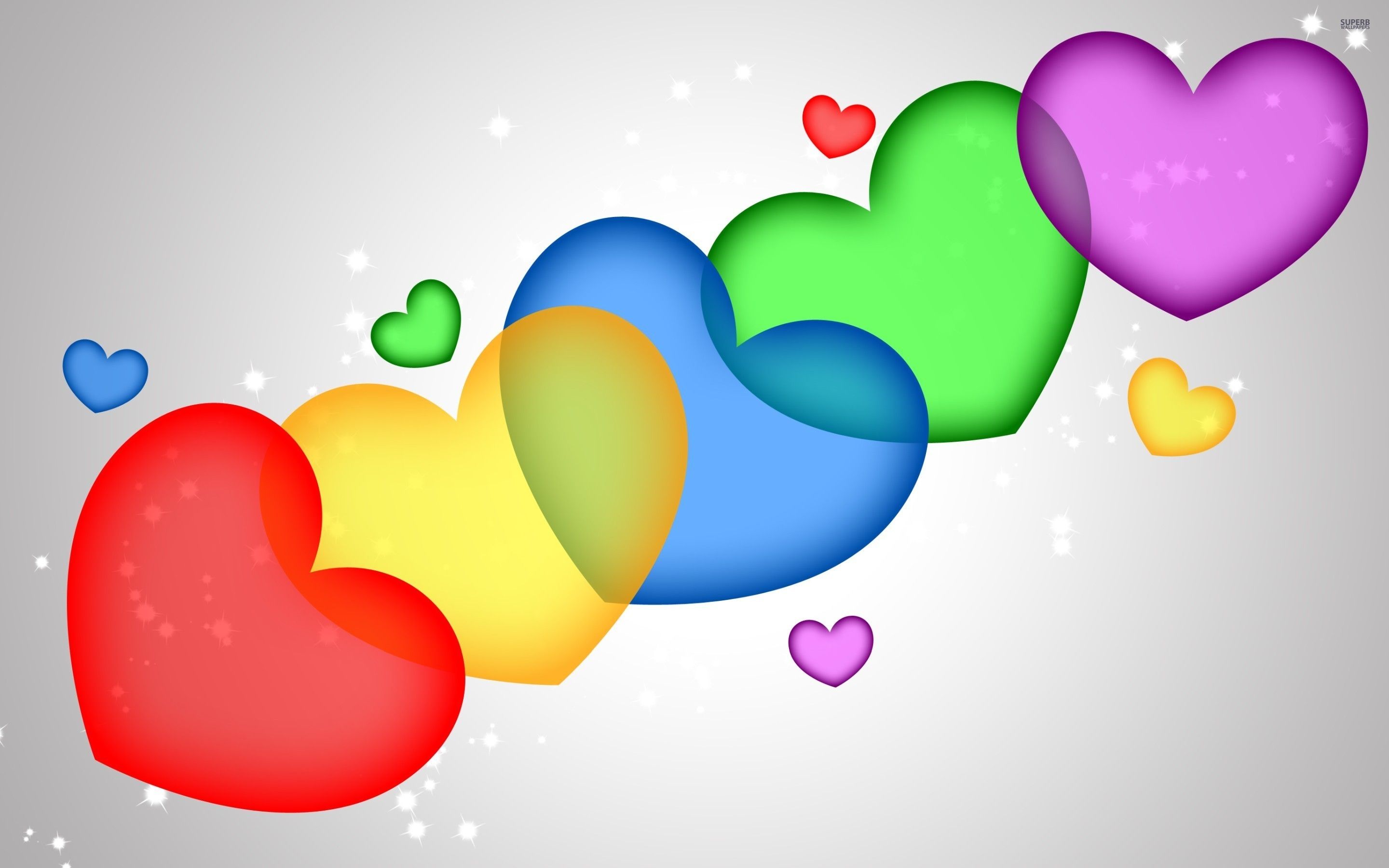 Colorful hearts wallpaper - Holiday wallpapers - #27366