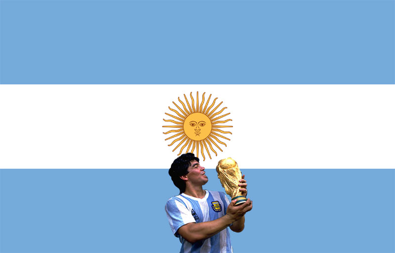 Maradona Argentina Flag Wallpaper Wallscreen Wallpaper