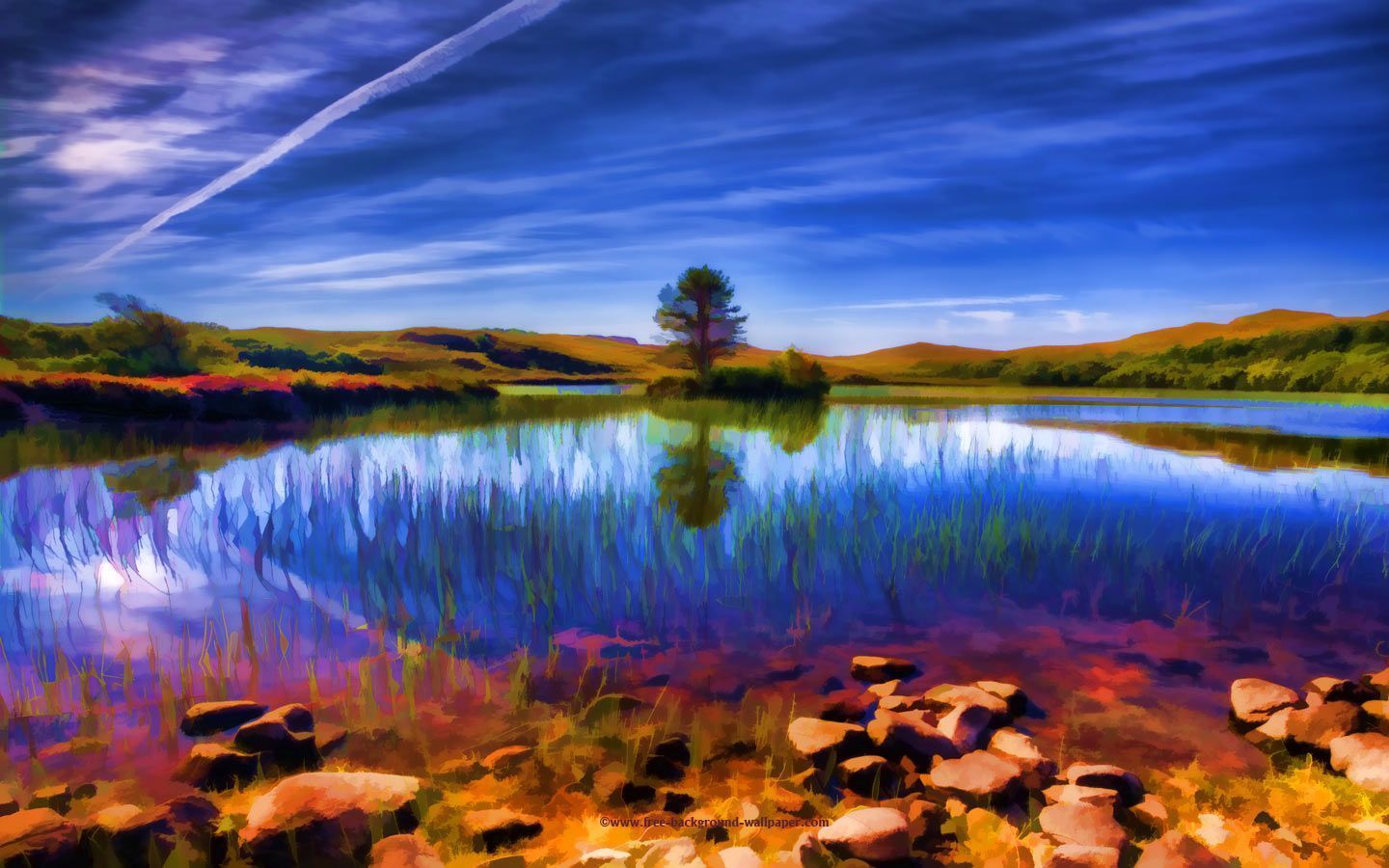 Beautiful Loch in Summer Beautiful Wallpaper Background - 1440x900 ...
