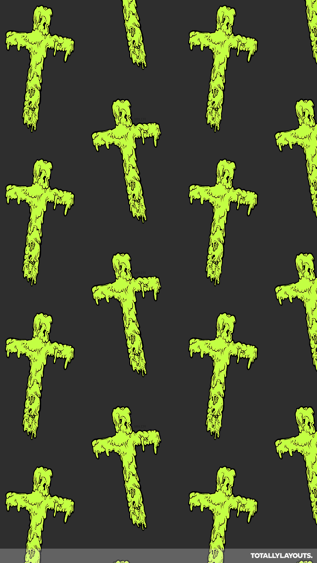 Green Slimey Cross iPhone Wallpaper - Monster Wallpapers