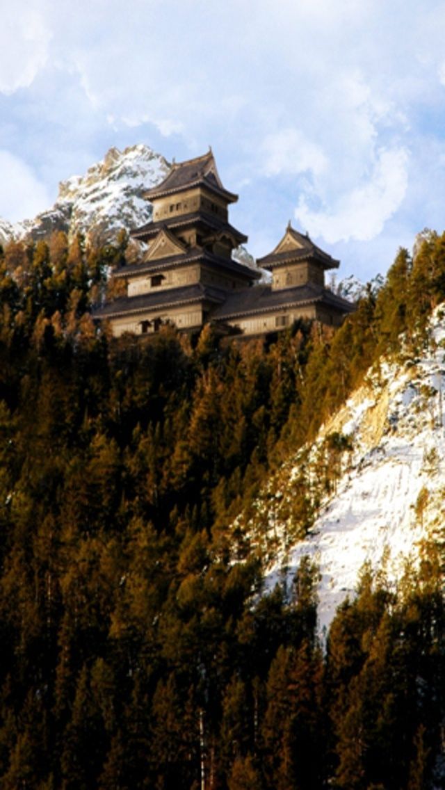 Asian Hill House iPhone Wallpaper Download - 640x1136 - 221397