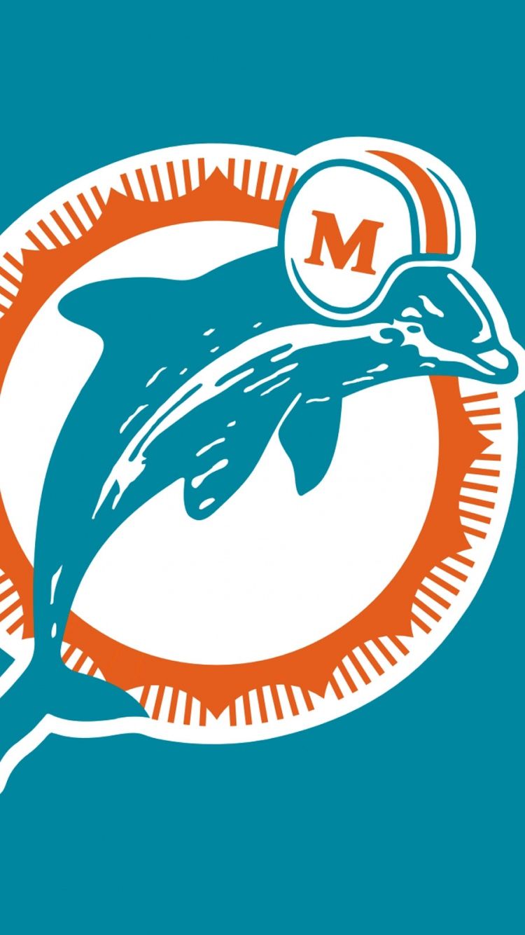 Download Wallpaper 750x1334 Miami dolphins, Logo, Football club ...