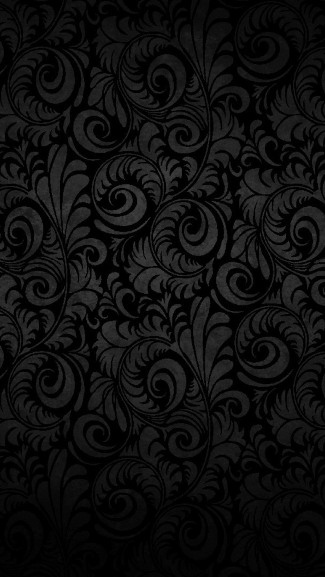 HDscreen: Black dark flowers gray patterns desktop bakcgrounds