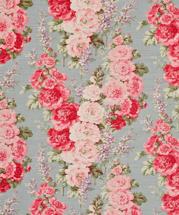 vintage hollyhocks fabric or wallpaper | 43. Floral patterns ...