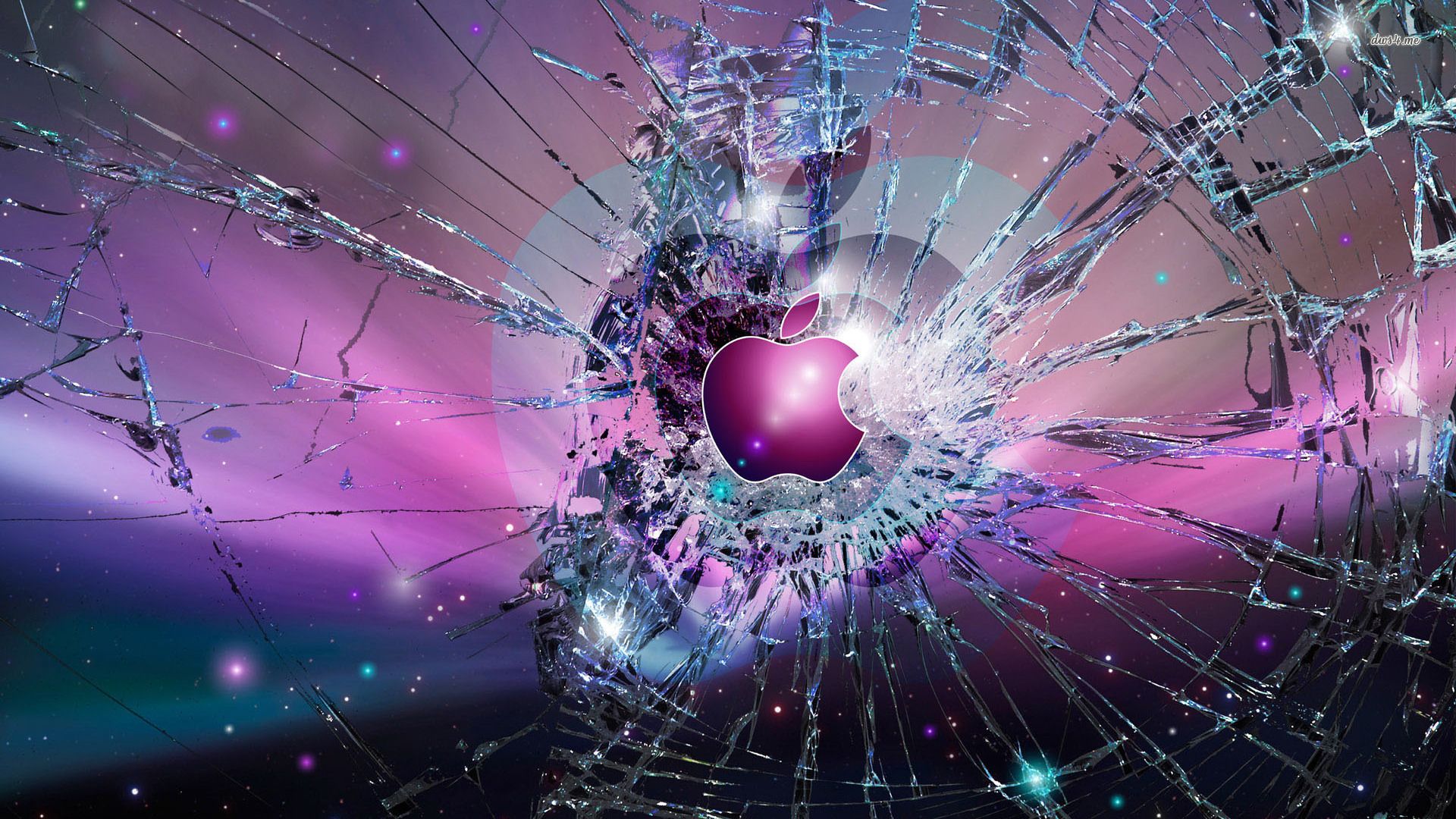 Broken Glass pink Apple Logo, 1920x1080 HD Wallpaper and FREE ...